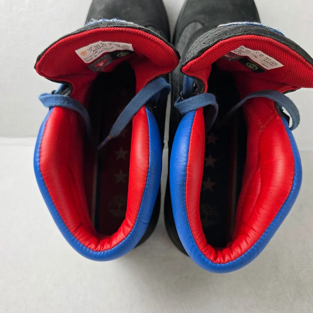 Timberland Philadelphia 76ers NBA Boots Black Blue Red Nubuck Mens TB0A2255